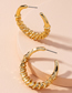 Fashion Golden Geometric Large Hoop Alloy Earrings