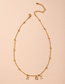 Fashion Golden Diamond Letter Round Bead Chain Alloy Necklace