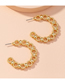 Fashion Golden Hollow Chain C Type Alloy Earrings