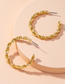 Fashion Golden Twist-shaped Hoop Alloy Earrings