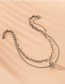 Fashion Silver Round Bead Chain Alloy Circle Multilayer Necklace