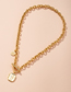 Fashion Golden Beauty Head Coin Thick Chain Alloy Necklace