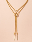 Fashion Golden Circle Tassel Alloy Double Necklace