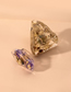 Fashion Purple Gold Foil Dried Flower Resin Geometric Earrings