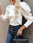 Fashion Black Round Neck Puff Sleeve Loose Solid Color Sweater Top