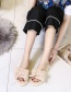 Fashion Yellow Bowknot Flat-heel Soft-soled Non-slip Fabric Slippers