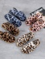 Fashion Blue Leopard Elastic Band Leopard Print Plush Open-toed Flat Slippers