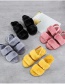 Fashion Gray Plush Slippers With Letter Print On Heel