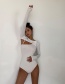Fashion White One-shoulder Solid Color Leaky Back One-piece Swimsuit