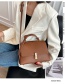 Fashion Brown Large Capacity Single Shoulder Messenger Bag With Lock Flap