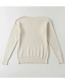 Fashion Beige Small V-neck Solid Color Knit Bottoming Shirt