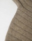Fashion Khaki Solid Color Thick Half High Neck Knitted Skirt