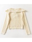 Fashion Beige Doll Collar Bow Knit Sweater