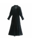 Fashion Black V-neck Polka Dot Stitching Tulle Dress