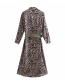 Fashion Leopard Animal Print Silk Satin Dress