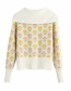 Fashion Color Printed Contrast Wool Sweater
