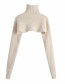 Fashion Creamy-white Eight-ply Braided High Leader Pullover Sweater