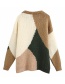 Fashion Color Contrasting Color Round Neck Loose Sweater