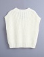Fashion Creamy-white Cable Knit V-neck Sleeveless Pullover