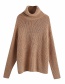 Fashion Beige Alpaca High Neck Blend Loose Knit Sweater