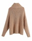 Fashion Gray Alpaca High Neck Blend Loose Knit Sweater