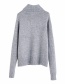 Fashion Gray Handmade Tassel Beaded Turtleneck Loose Sweater