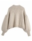 Fashion Apricot Bowknot V-neck Knitted Cardigan Sweater
