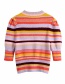 Fashion Color Striped Contrast Round Neck Sweater