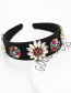Fashion Color Mixing Broad-brimmed Headband With Diamonds And Flowers