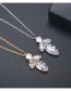 Fashion Platinum Copper Inlaid Zircon Leaf Pearl Pendant Necklace