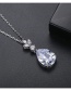 Fashion Platinum Copper Inlaid Zircon Drop-shaped Necklace