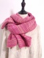 Fashion Orange Pure Color Pleated Knitted Wool Scarf