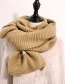 Fashion Dark Green Pure Color Pleated Knitted Wool Scarf