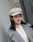 Fashion Pink Houndstooth Solid Color Wool Octagonal Beret