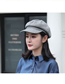 Fashion Khaki Houndstooth Solid Color Wool Octagonal Beret