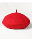 Fashion Skin Red Wool Solid Color Beret