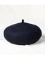 Fashion Navy blue Wool Solid Color Beret