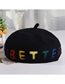 Fashion Gray Wool Blend Letter Contrast Beret