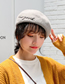 Fashion Gray Wool Solid Color Season Embroidered Letter Beret