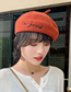 Fashion Skin Powder Wool Solid Color Embroidered Letter Beret