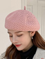 Fashion Pink Wool Knitted Solid Color Beret