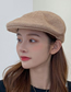 Fashion S Pink Knitted Letter Embroidery Octagonal Beret