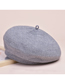 Fashion Gray Knitted Solid Color Metallic Beret