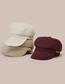 Fashion Red Wine Solid Color Woolen Letter Embroidery Octagonal Hat