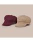 Fashion Khaki Solid Color Woolen Letter Embroidery Octagonal Hat