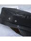Fashion Leather Cap Black Solid Color Octagonal Hat With Leather Belt Buckle
