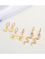 Fashion Gold Color Round Angel Hollow Animal Smiley Round Angel Snake Earrings