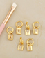 Fashion C Gold Lock-shaped Micro-inlaid Zircon Hollow Earrings