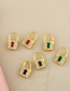Fashion Rose Red Lock-shaped Micro-inlaid Zircon Gold-plated Copper Earrings