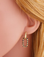 Fashion Rose Red Micro-set Zircon Oval Copper Gold-plated Earrings